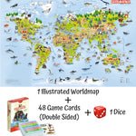 Unik Play - Geografika | Educational Game, World Map Board Game, Geography Illustrated Map with Cards | Learning Tools for Boys & Girls 6 - Marah Kids