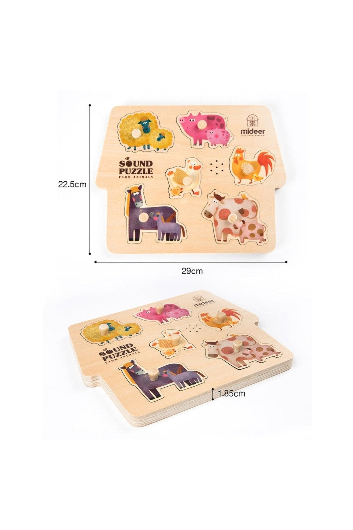 Wooden Sound Puzzle - Farm Animals - Marah Kids