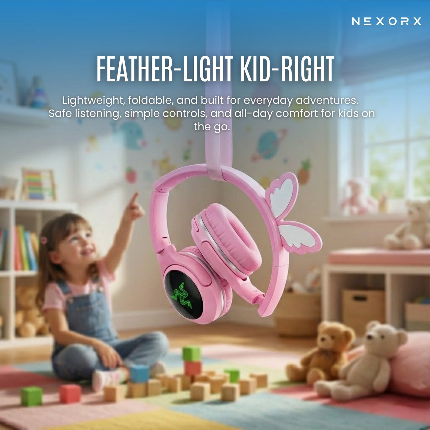 NEXORX Kids BT Headset 003 Pink - Marah Kids