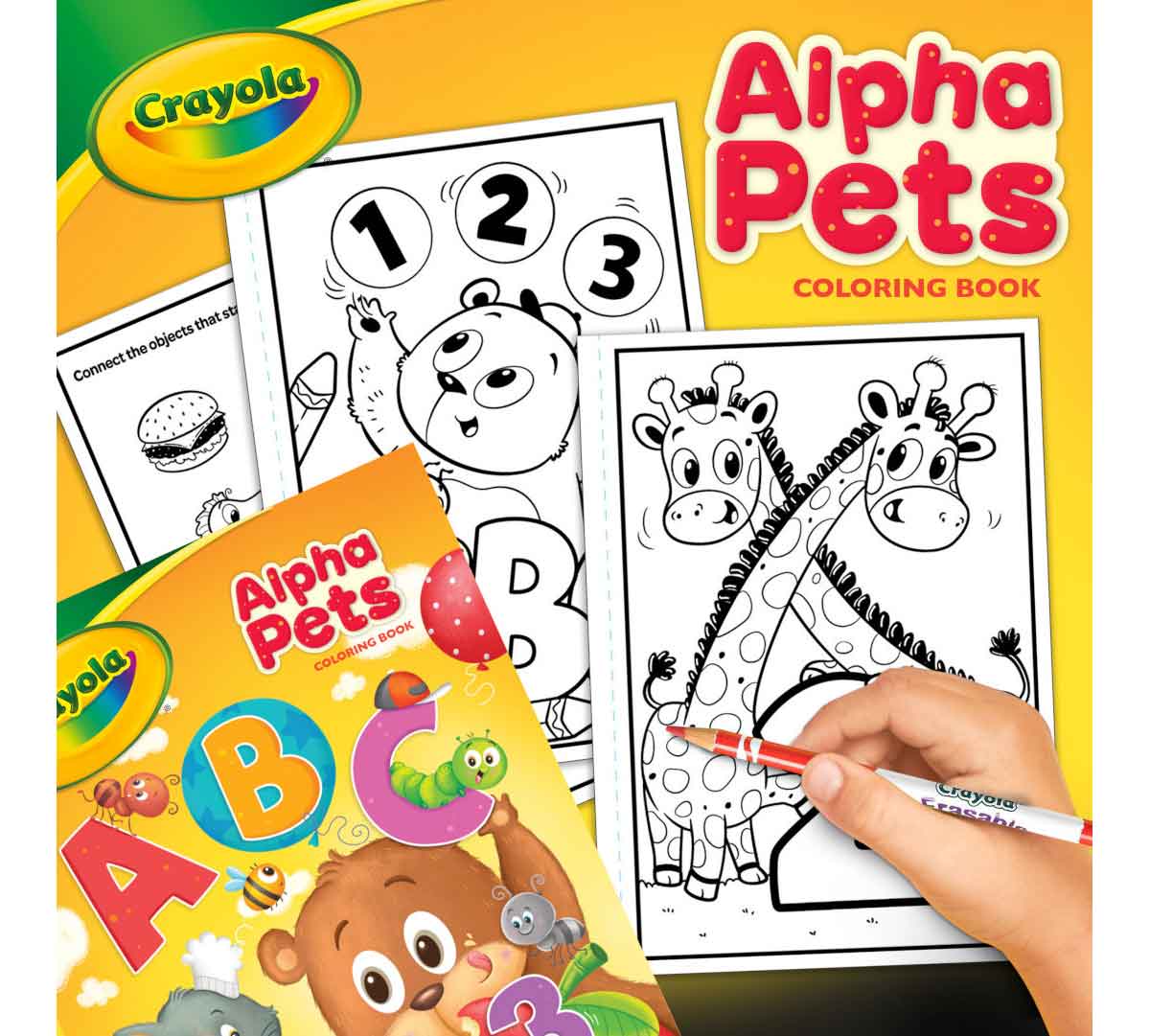 Crayola 96 - Page Coloring Book, AlphaPets - Marah Kids