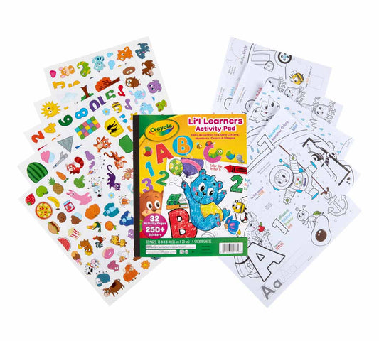 Crayola - Lil' Learners Activity Pad, 32 Pages + COLORING & STICKER BOOK – Multicolour | Recommended for ages 3 years and up - Marah Kids