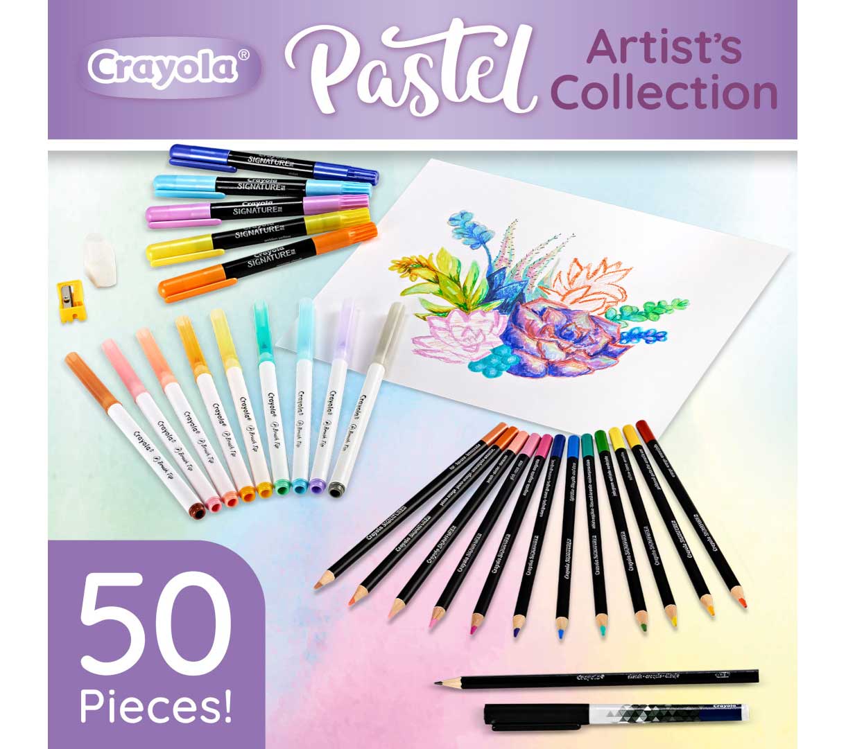 Crayola Pastel Artist Collection Kit| Wonderful for birthdays and holidays, these art supplies are safe and nontoxic for ages, 8 & up. - Marah Kids
