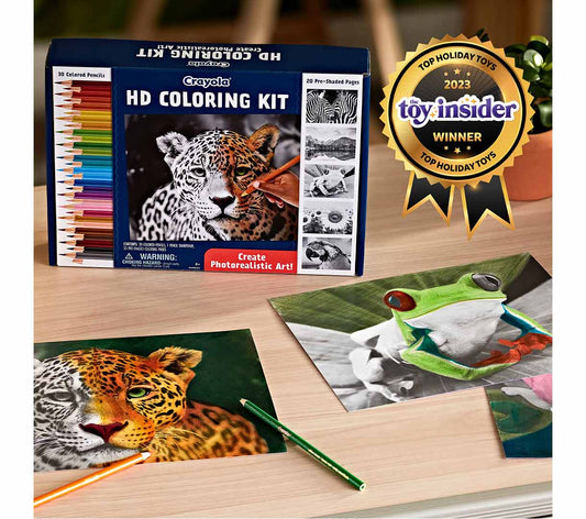 Crayola - HD Coloring Kit | 30 Colored Pencils & 20 Premium Coloring Pages - Marah Kids