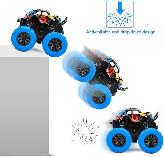 D - Power - Friction Stunt Monster Truck - Blue | Inertia Drive, Safe for Kids, Great Gifts | 3+ - Marah Kids