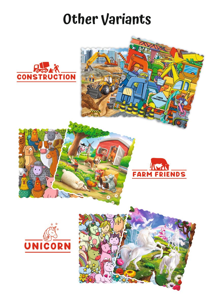 Unik Play - Go Crazy Jigsaw Puzzle | Attractive Cartoon Print Puzzle | 2 Puzzle Trays - Unicorn | Kids and Adults 6+ - Marah Kids