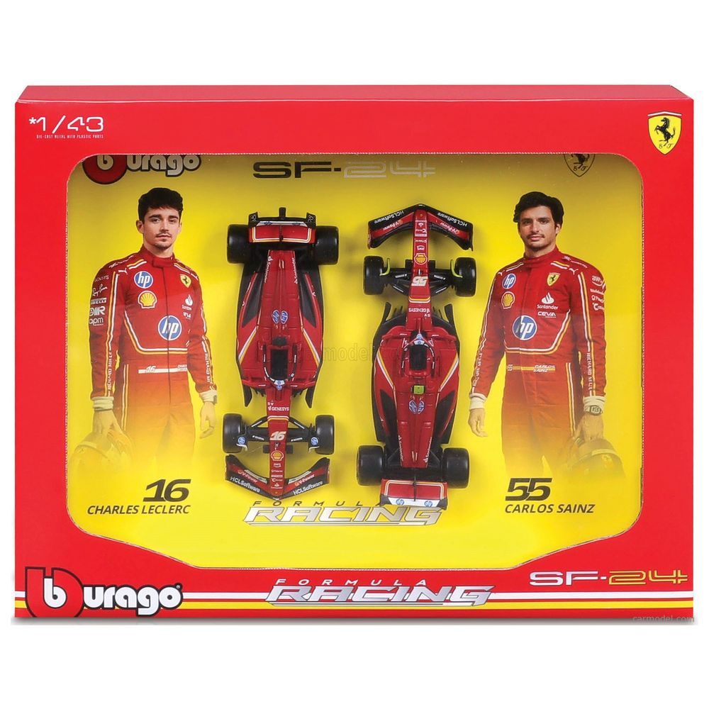 Bburago 1:24 Ferrari Formula (with helmet, without plastic stand) - SF-24 - 2pk (Vertical)