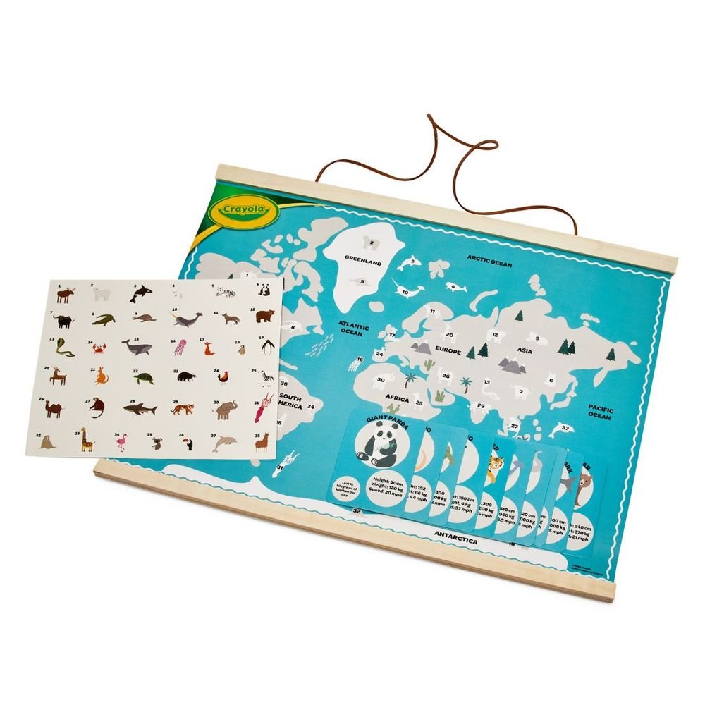 Crayola Animal World Map Crayola Animal World Map | It strives to provide an accurate representation of the world's |continents, oceans, and major geographical features | Ages 5+ - Marah Kids