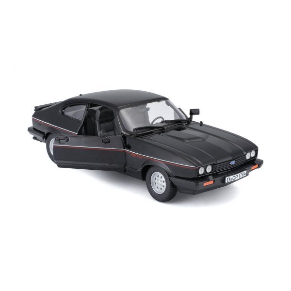 Bburago 1:24 Scale Ford Capri 1600 GT (1982) – Black - Marah Kids