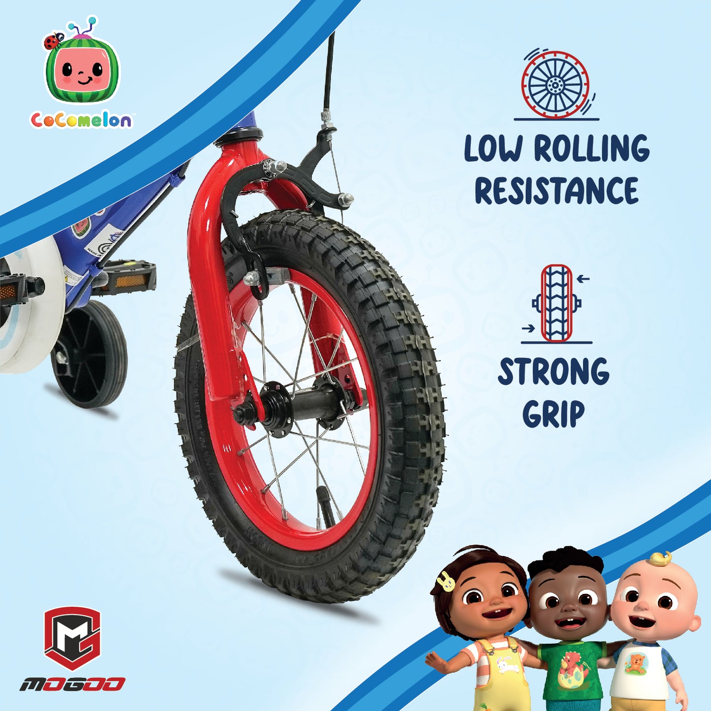 Cocomelon Beats Kids Bike - 12 Inch - Blue - Marah Kids