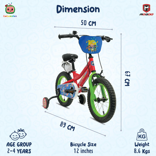 Cocomelon Beats Kids Bike - 12 Inch - Red - Marah Kids