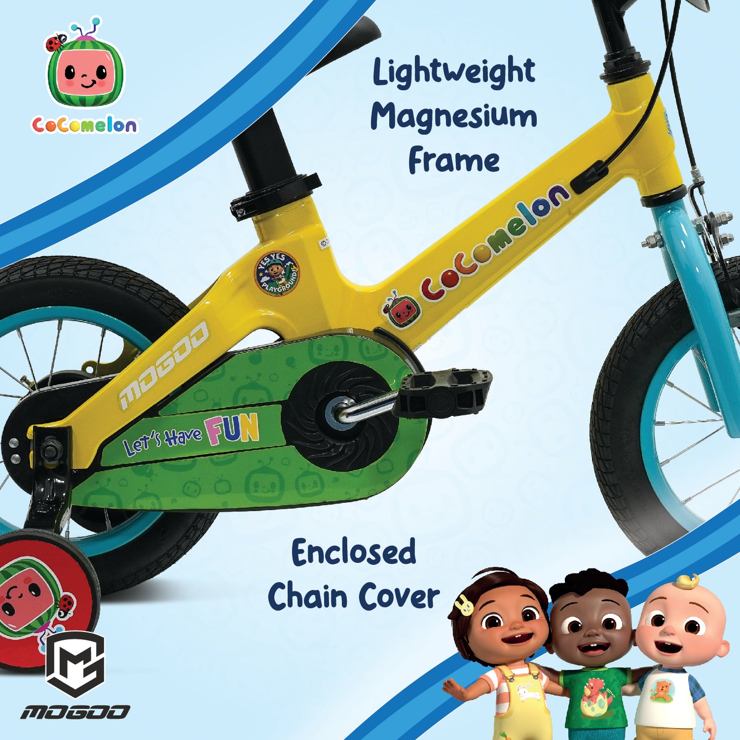 Cocomelon Play Kids Magnesium Bike - 12 Inch - Yellow - Marah Kids