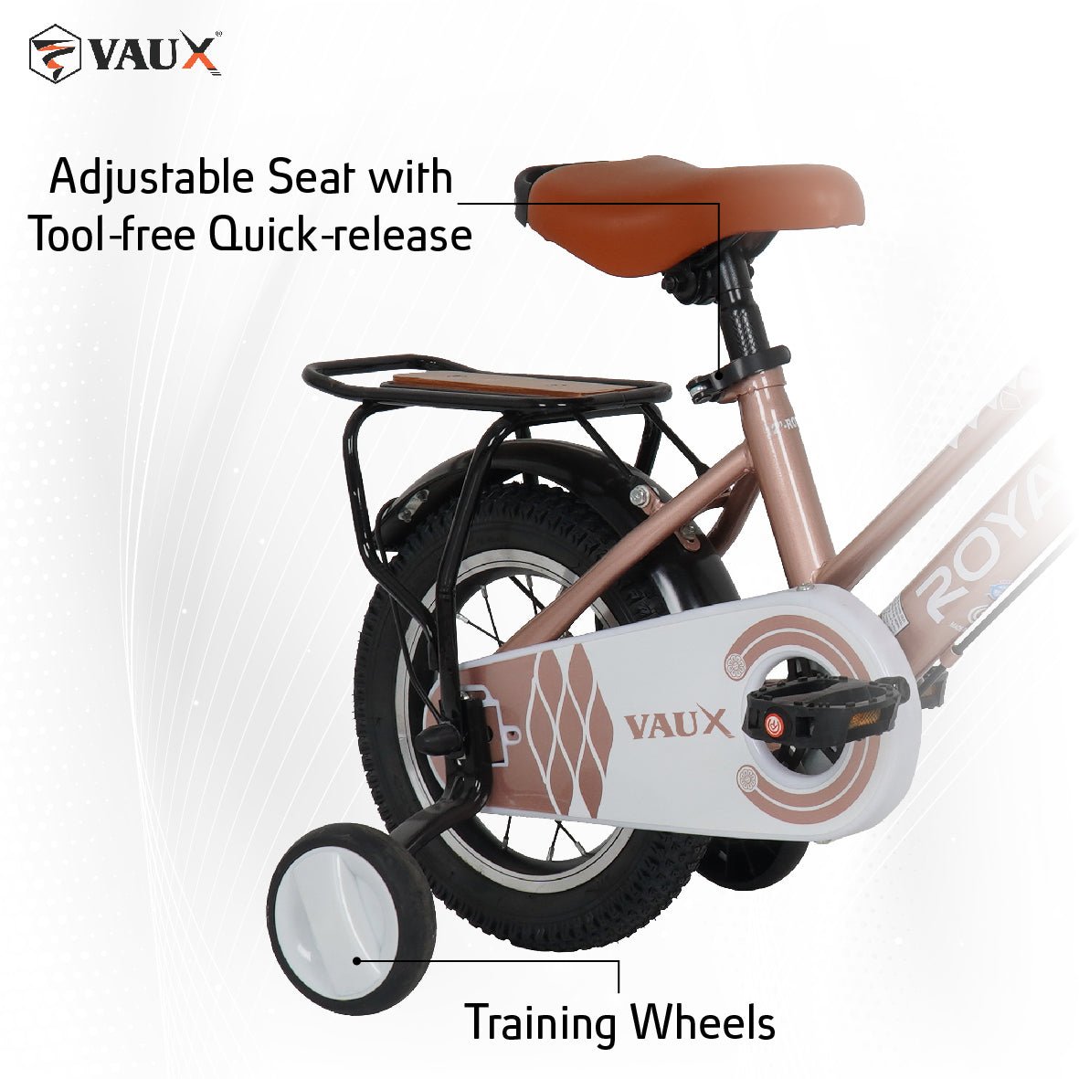 VAUX Royal 12" Kids Bike - Rose Gold - Marah Kids