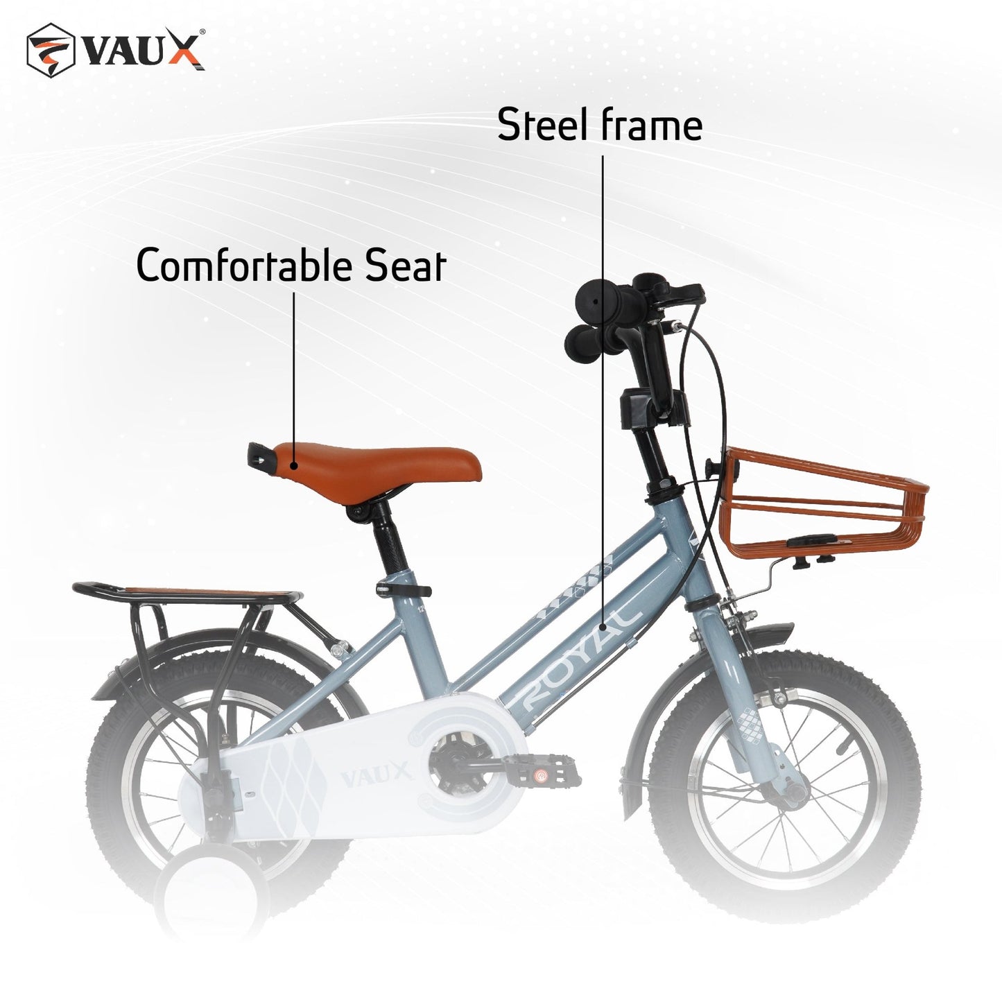 VAUX Royal 12" Kids Bike - Silver - Marah Kids