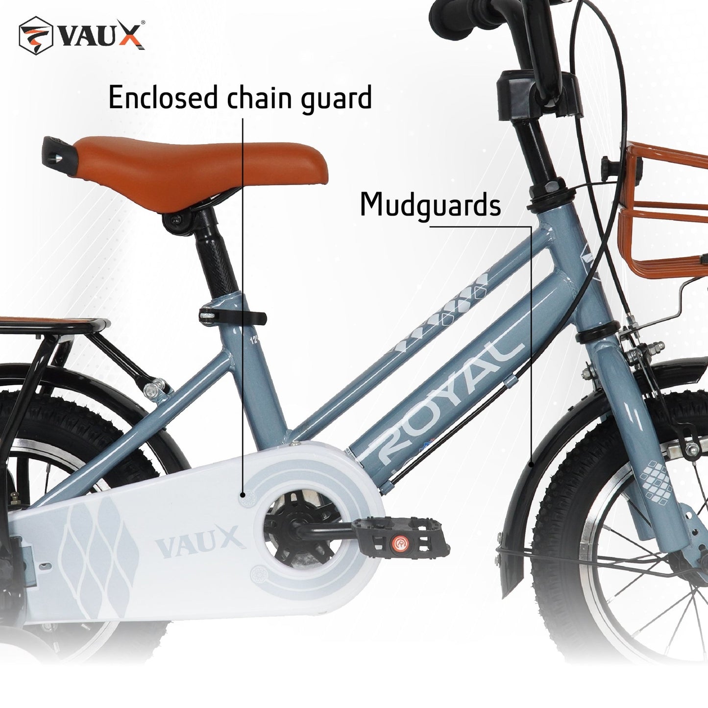 VAUX Royal 12" Kids Bike - Silver - Marah Kids