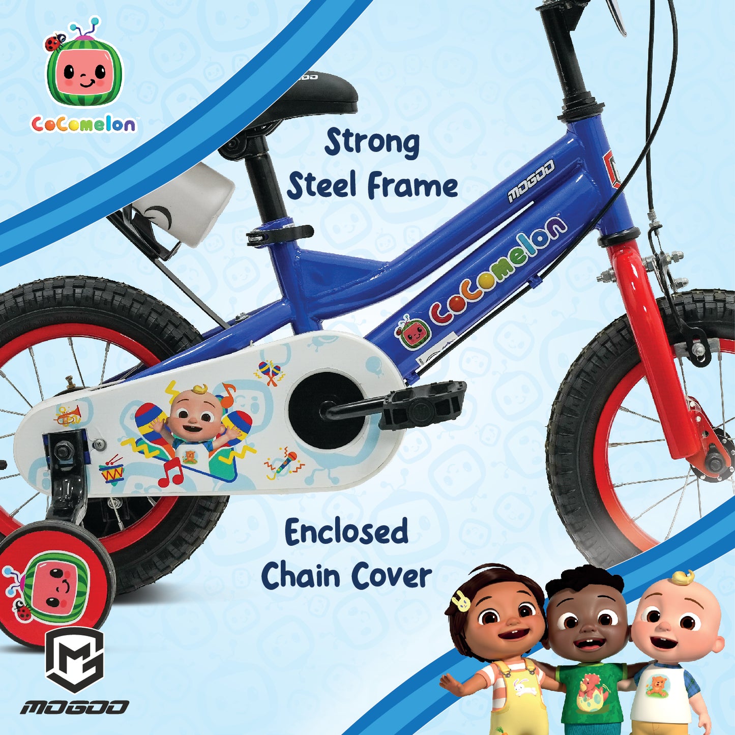 Cocomelon Beats Kids Bike - 14 Inch - Blue - Marah Kids