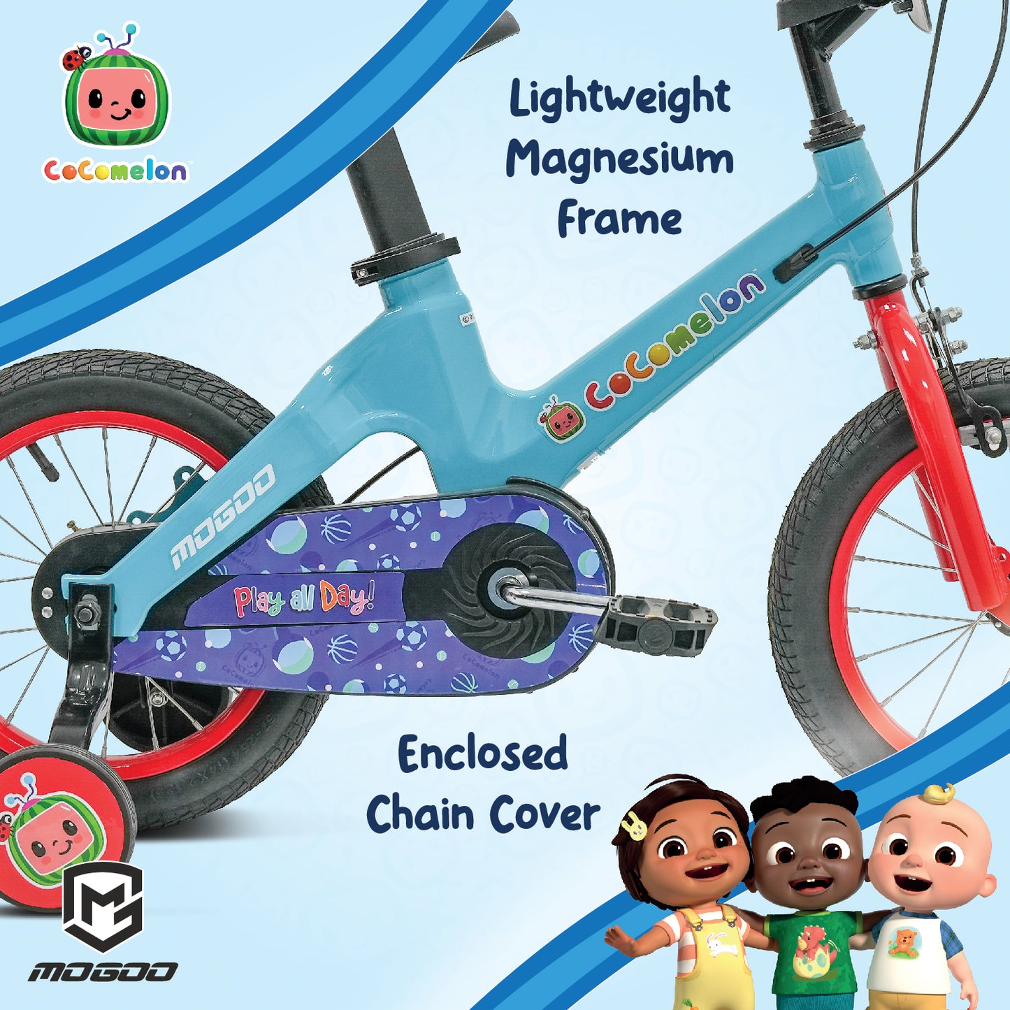 Cocomelon Play Kids Magnesium Bike - 14 Inch - Blue - Marah Kids