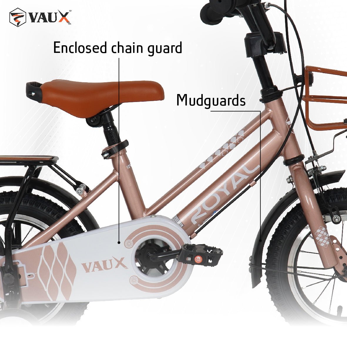 VAUX Royal 14" Kids Bike - Rose Gold - Marah Kids