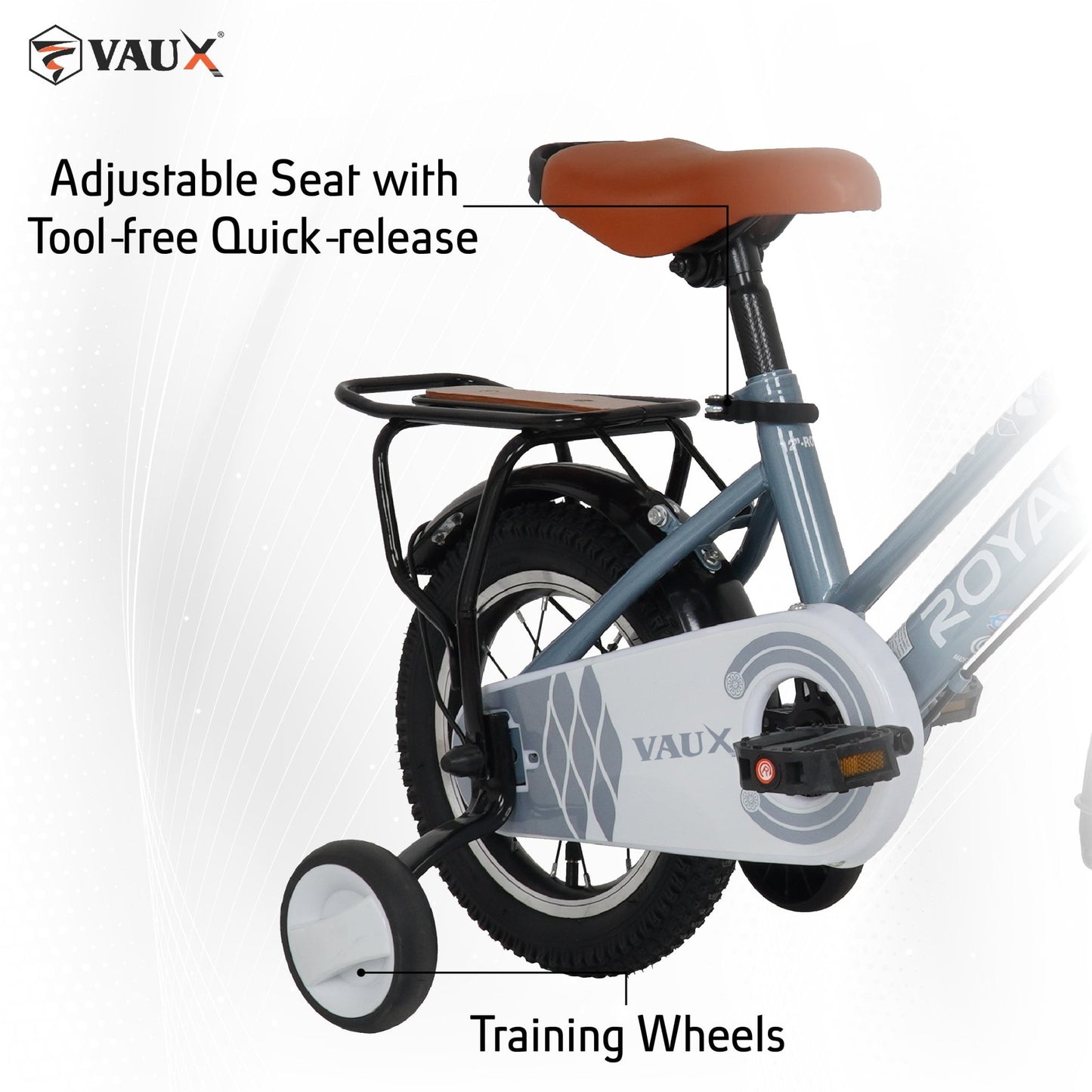 VAUX Royal 14" Kids Bike - Silver - Marah Kids