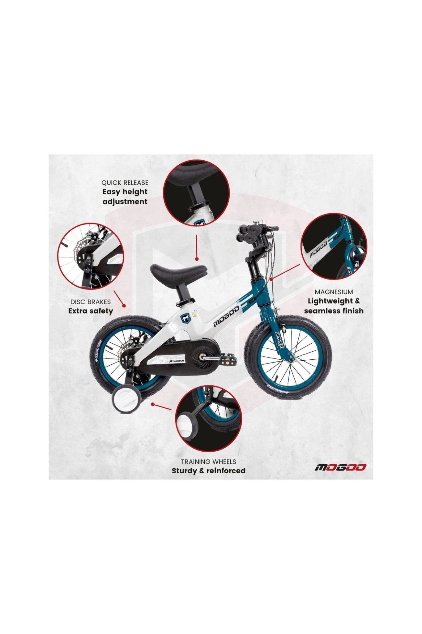 Spark Kids Magnesium Bike - 14 Inch - Turquoise - Marah Kids