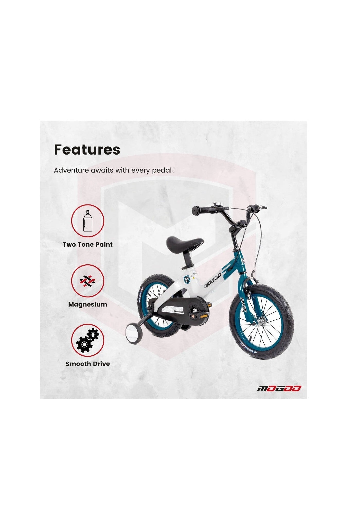 Spark Kids Magnesium Bike - 14 Inch - Turquoise - Marah Kids