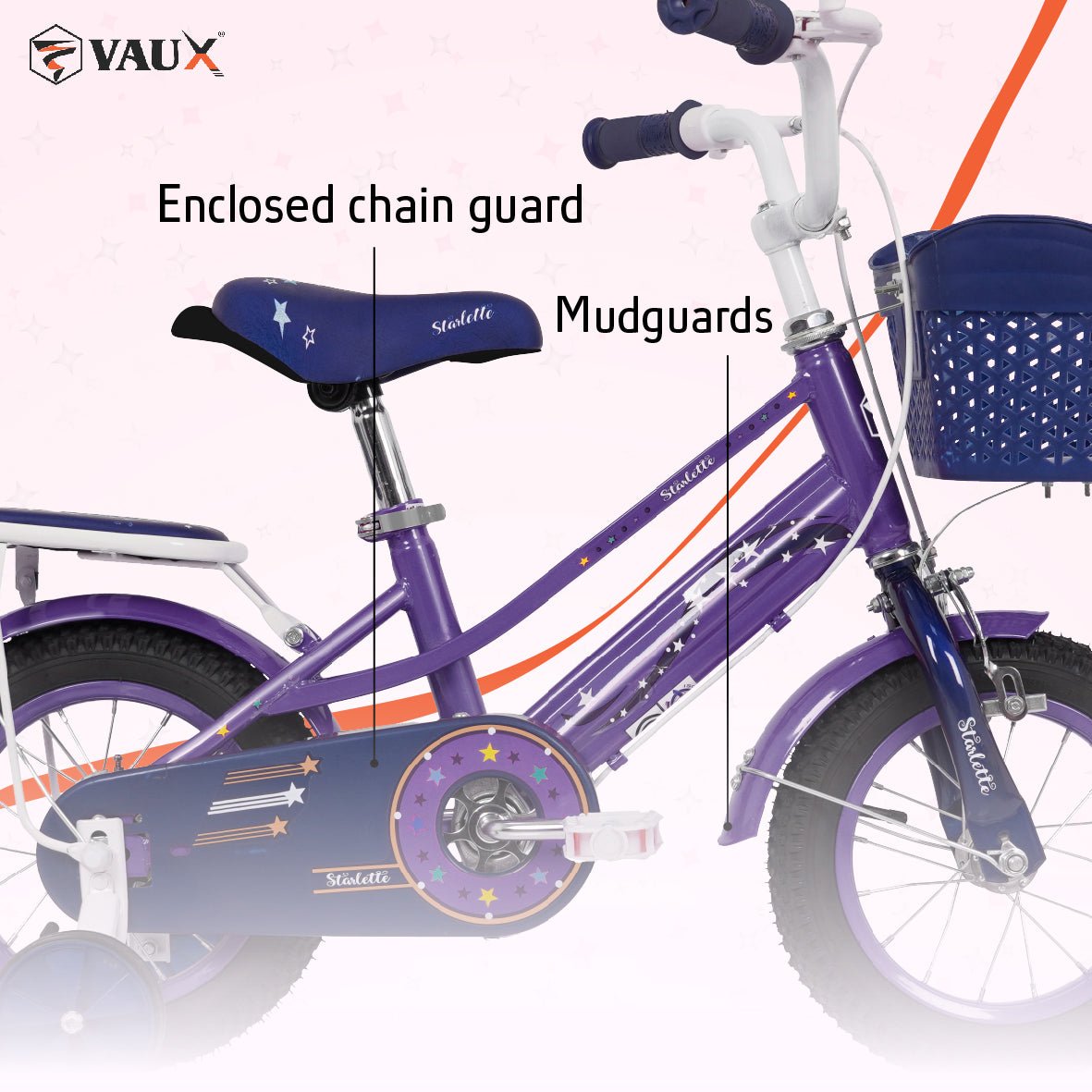 VAUX Carnival Kids Bike 12 Inch - Light Pink - Marah Kids