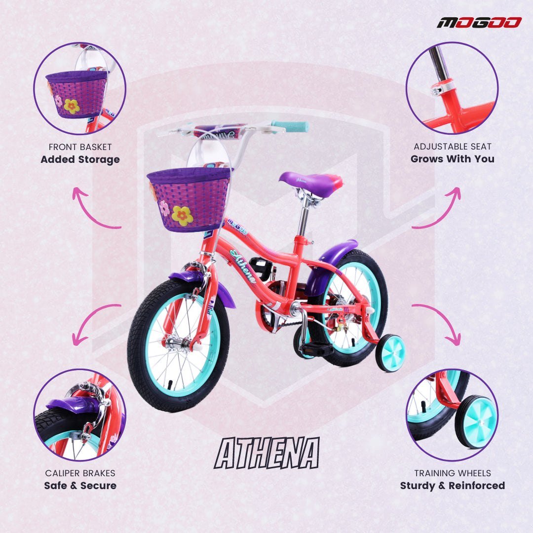 Athena 16" Kids Bicycle - Peach - Marah Kids