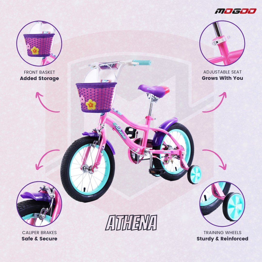 Athena 16" Kids Bicycle - Pink - Marah Kids