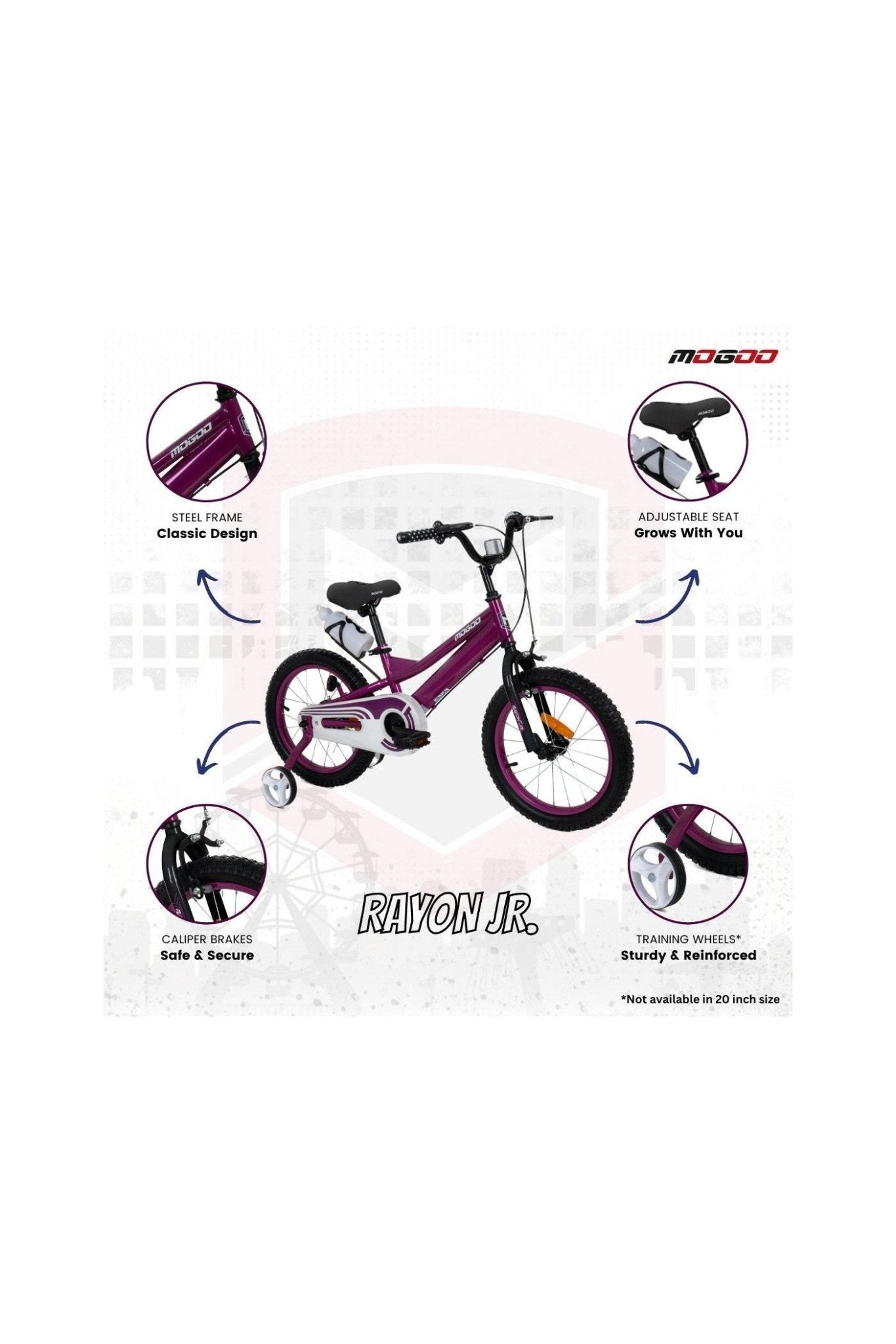 Rayon Junior 2.0 16" Kids Bicycle - Purple - Marah Kids