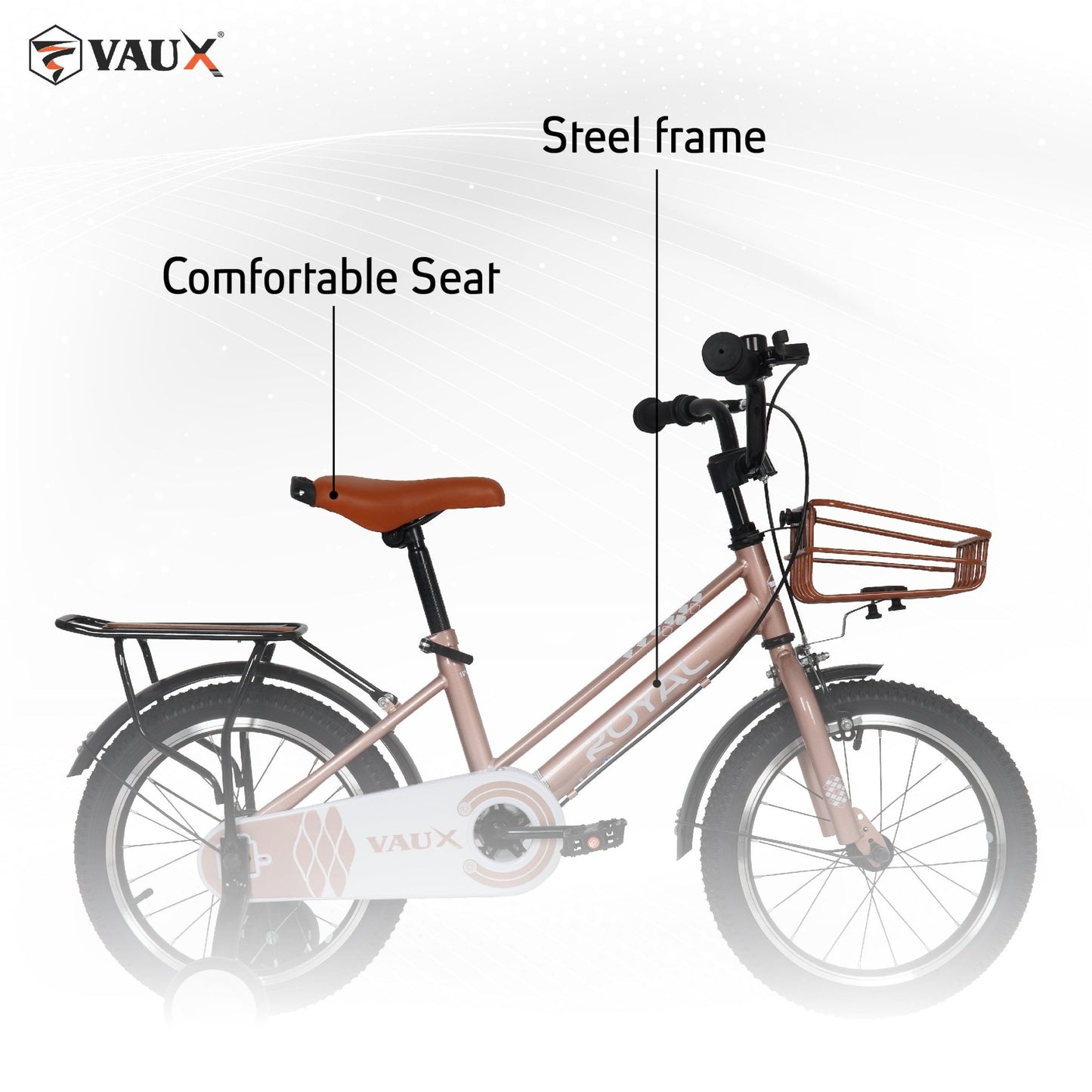 VAUX Royal 16" Kids Bike - Rose Gold - Marah Kids