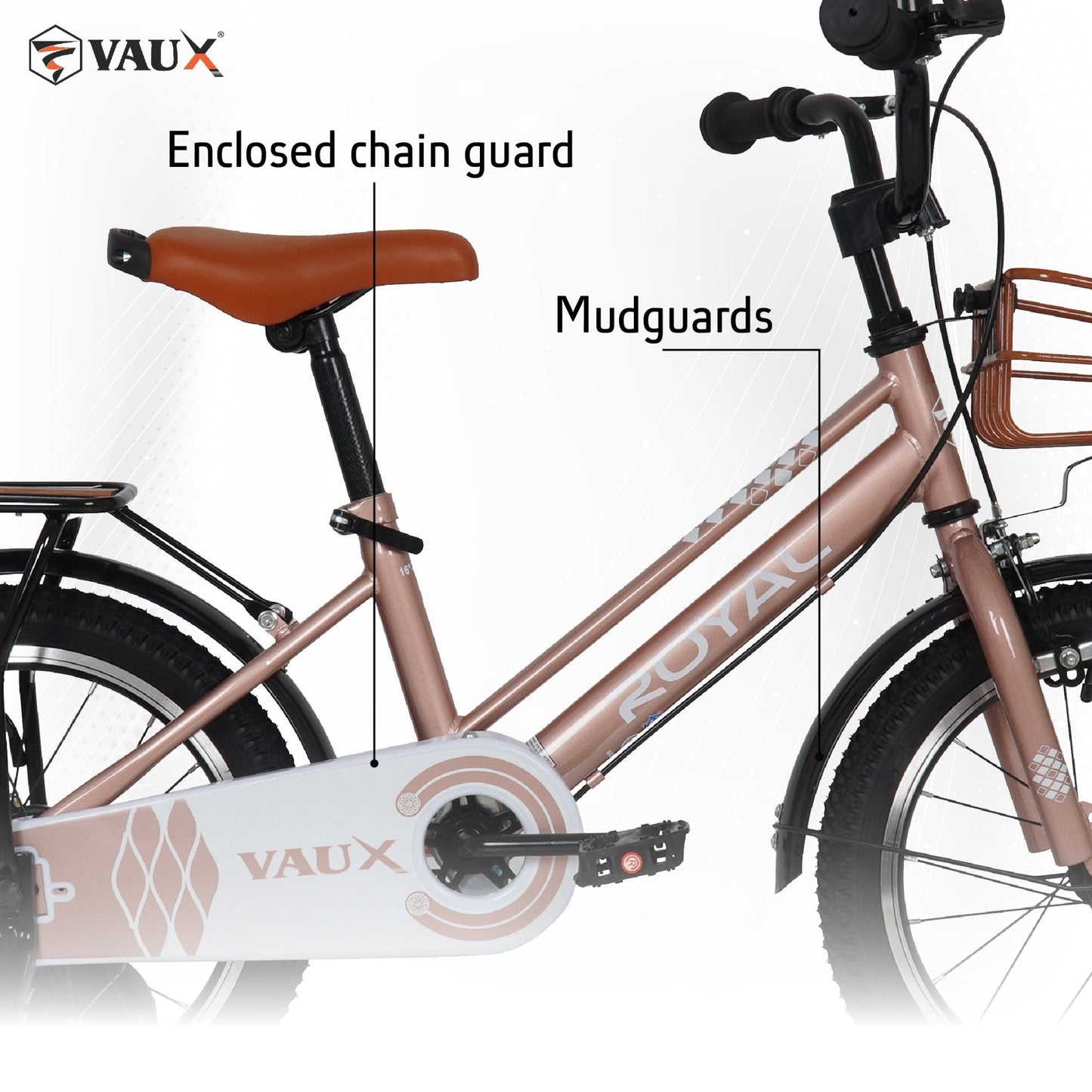 VAUX Royal 16" Kids Bike - Rose Gold - Marah Kids