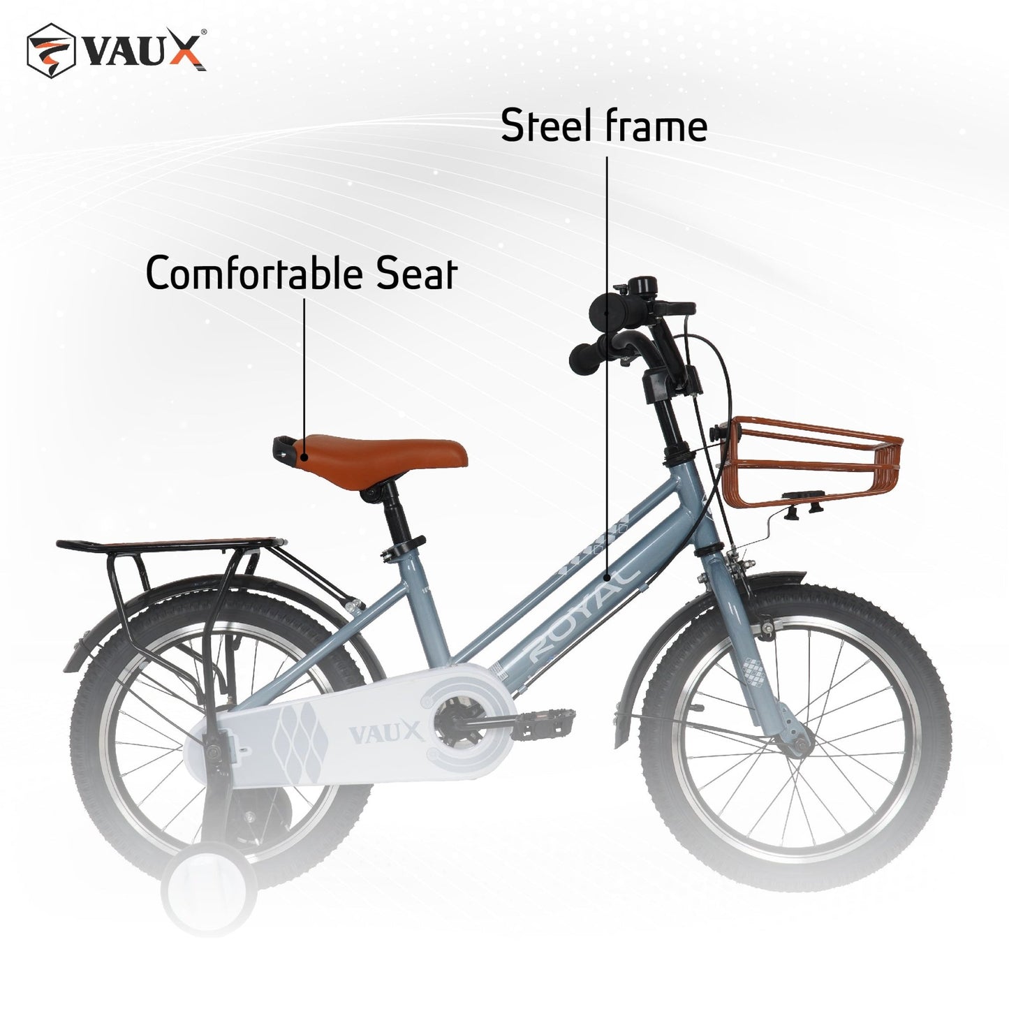 VAUX Royal 16" Kids Bike - Silver - Marah Kids