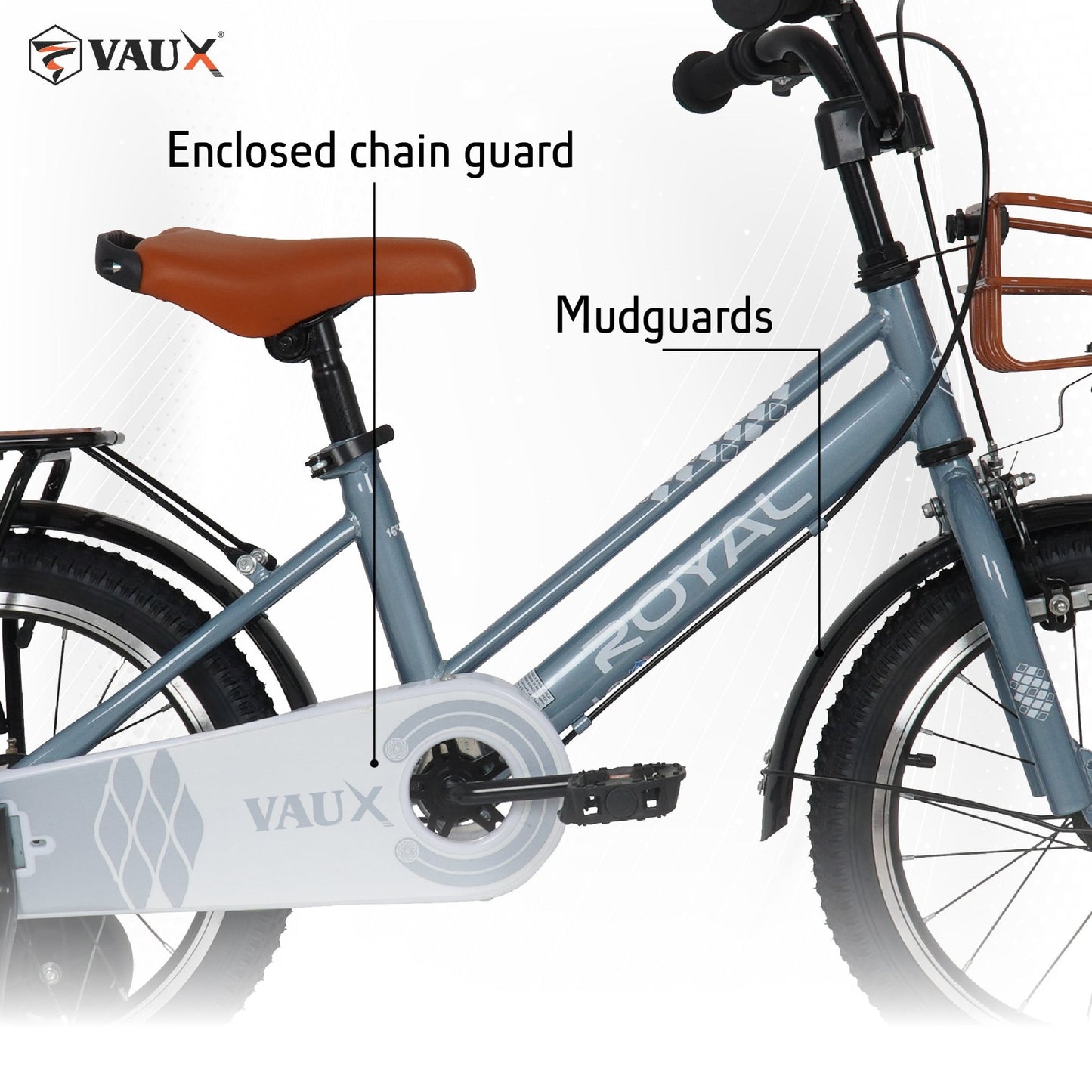 VAUX Royal 16" Kids Bike - Silver - Marah Kids