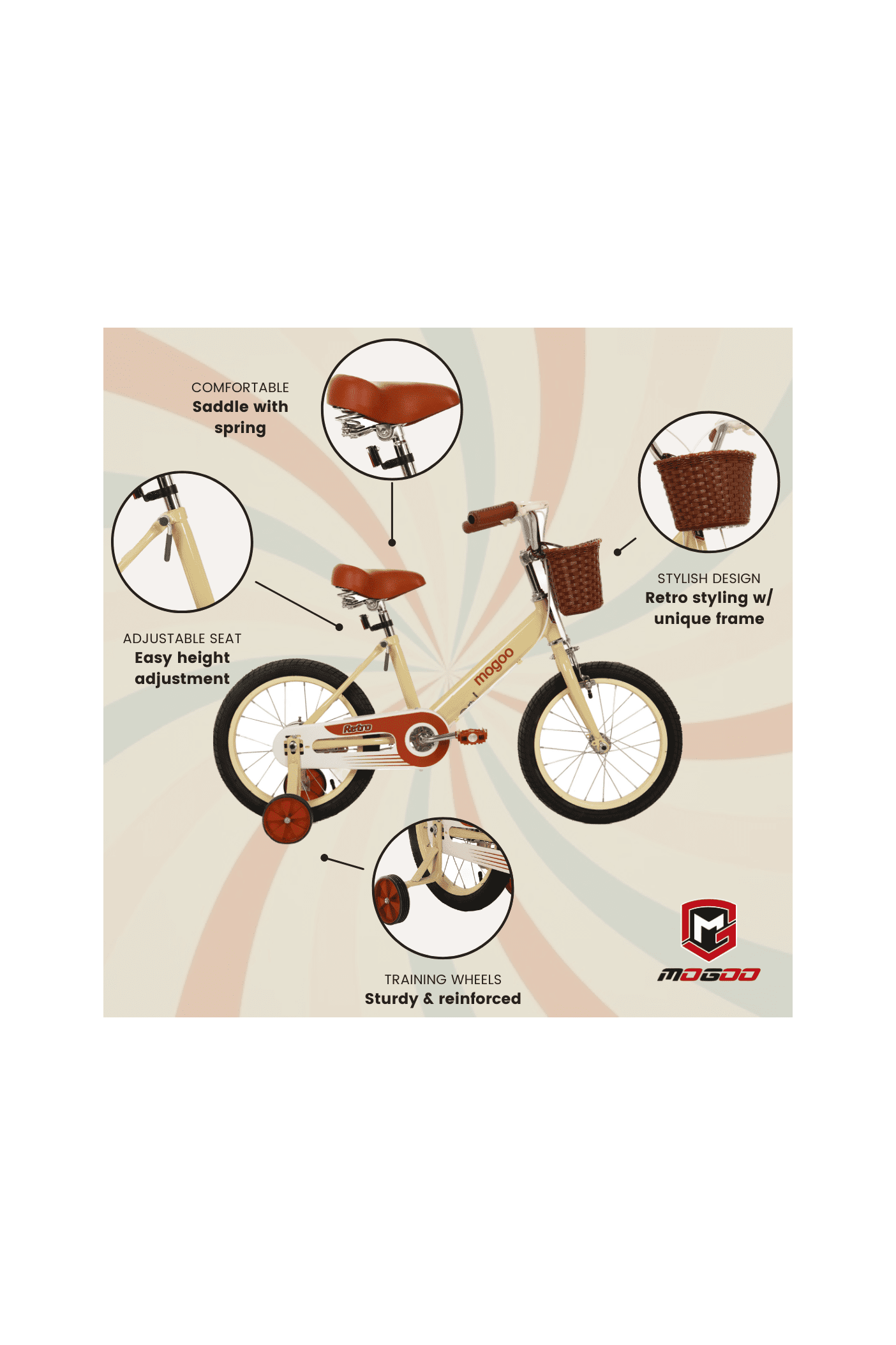 Retro 16 - Inch Kids Bike - Orange - Marah Kids