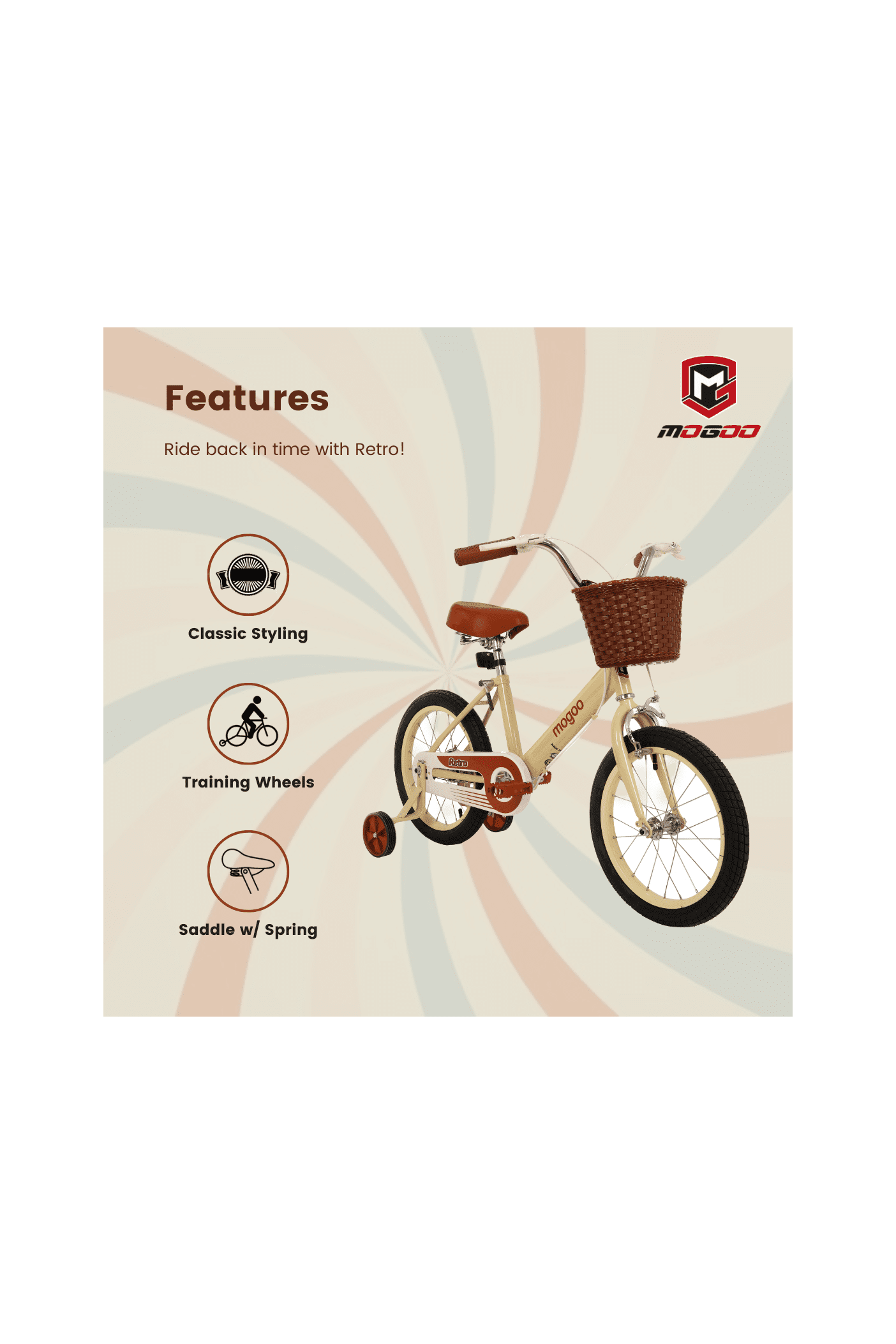 Retro 16 - Inch Kids Bike - Orange - Marah Kids