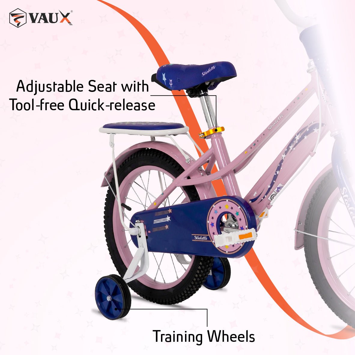 VAUX Starlette 16" Girls Bike - Light Pink - Marah Kids