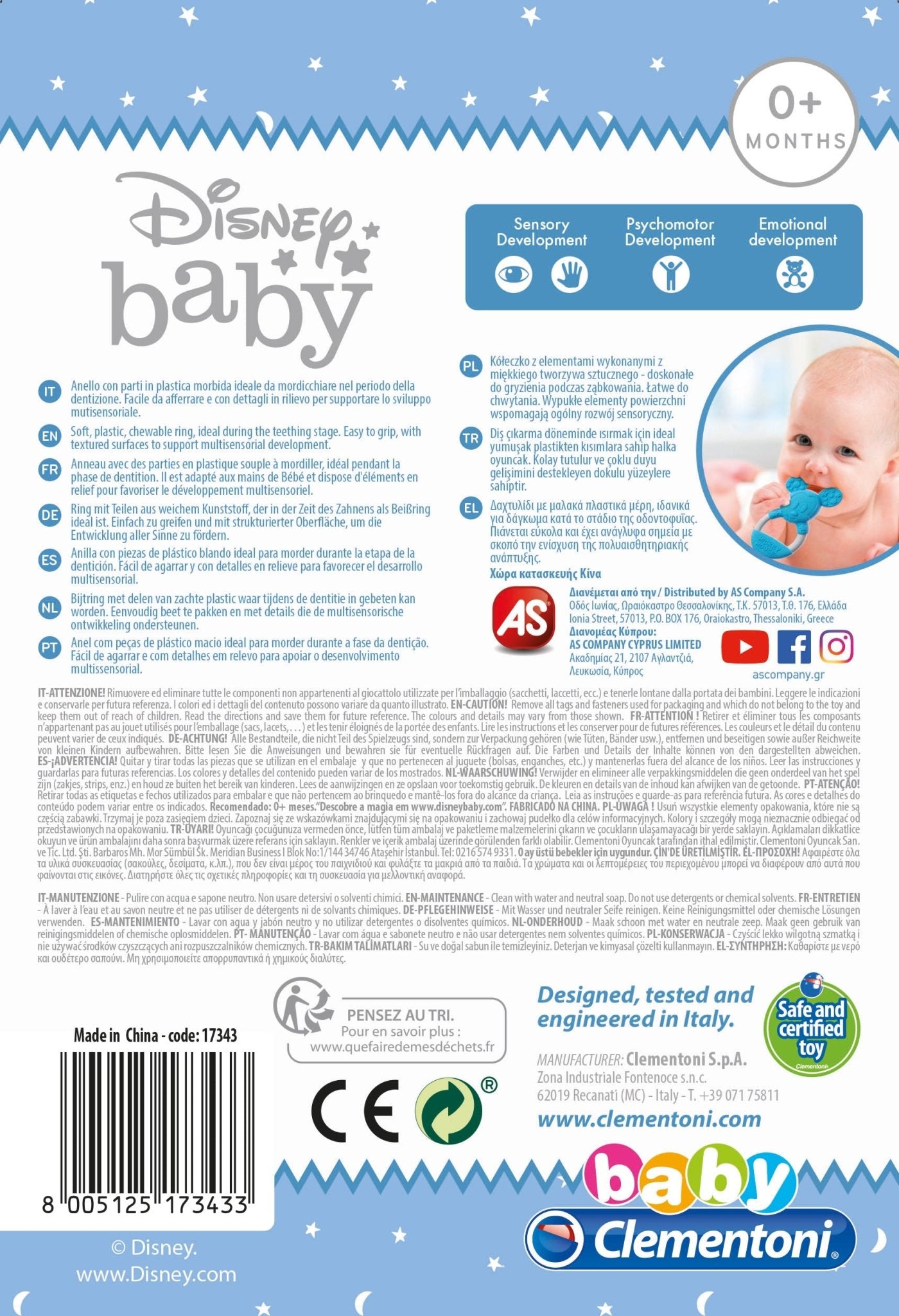 CLEMENTONI DISNEY BABY MICKEY TEETHER - Marah Kids