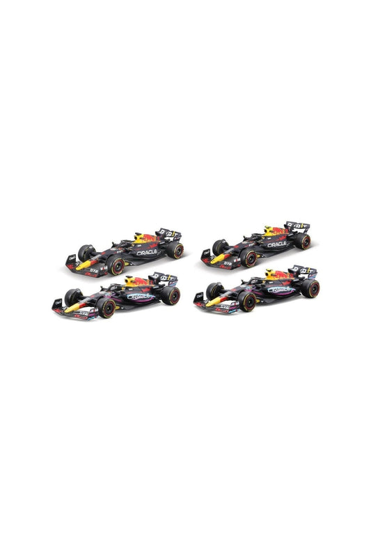 Red Bull Racing RB19 2023 4 - Pack with MiamiGP Special Edition - 1/43 Scale Diecast by Bburago - Marah Kids