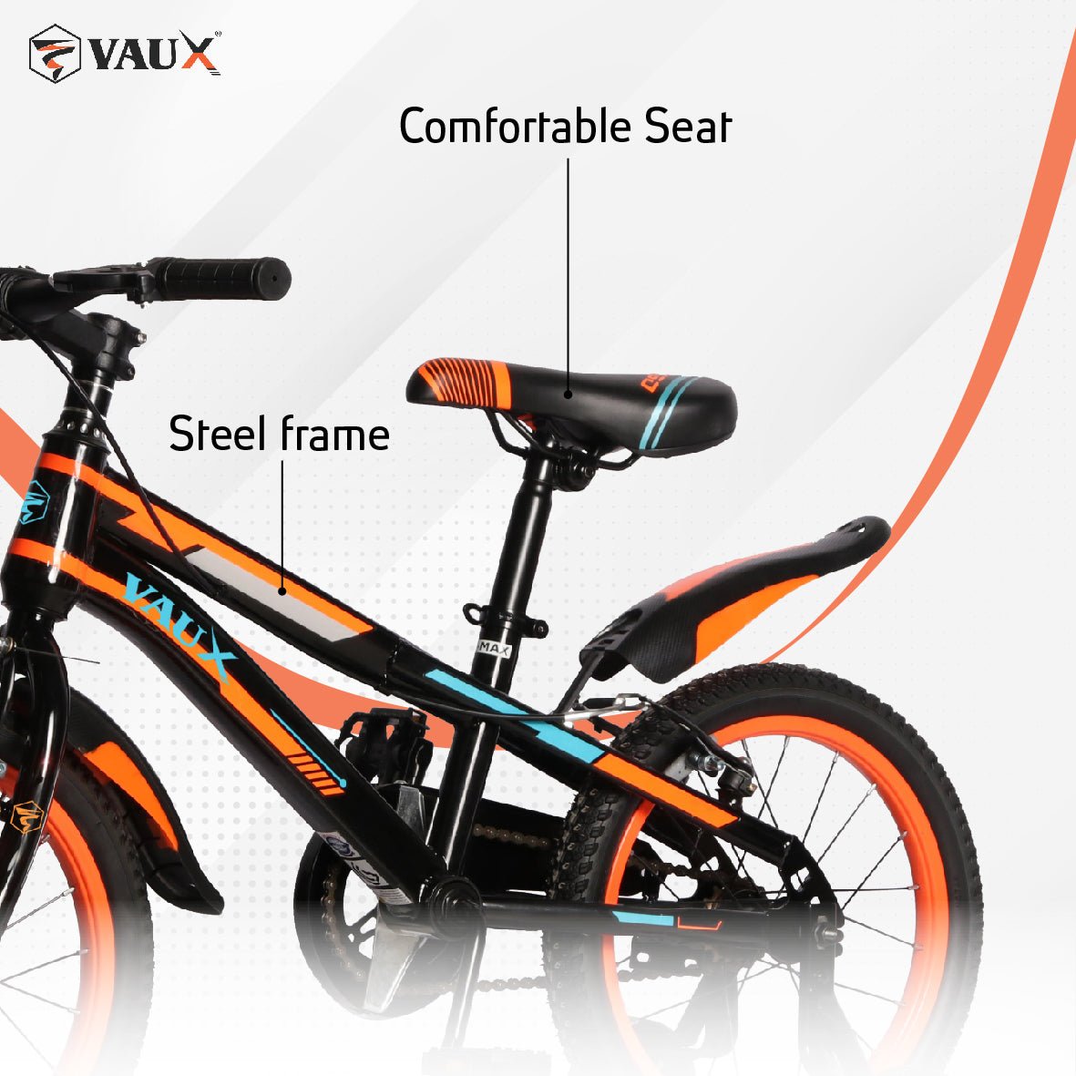 VAUX Max 18" Kids Bicycle - Orange - Marah Kids
