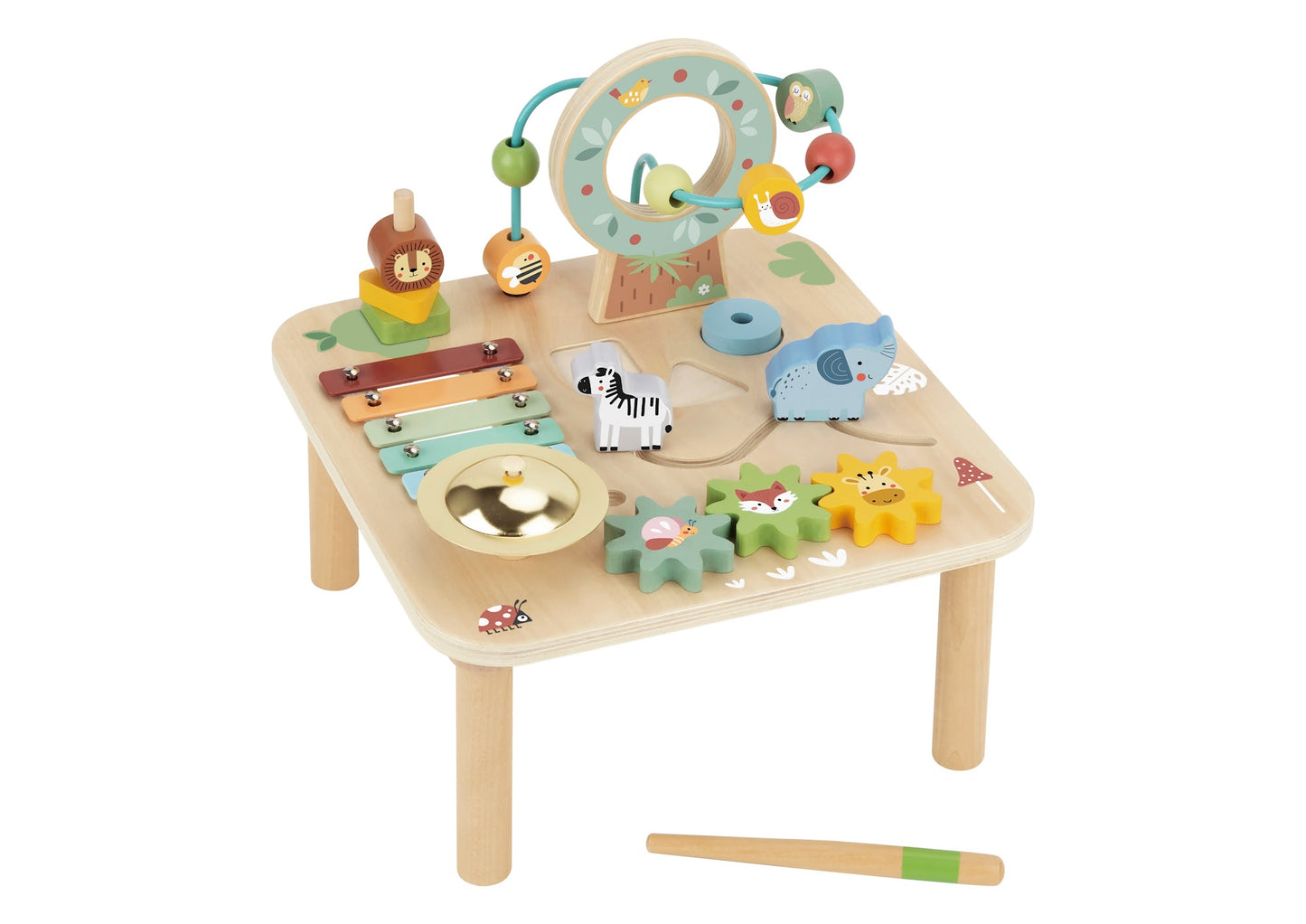 Tooky Toys Activity Table - Forest wooden toddler toy for ages 3+ | Marah Kids UAE