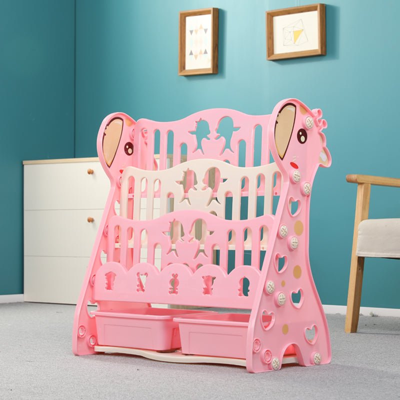 Lovely Baby - Giraffe Bookshelf W/ Toy Rack - Pink - Marah Kids