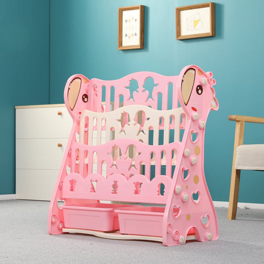 Lovely Baby - Giraffe Bookshelf W/ Toy Rack - Pink - Marah Kids
