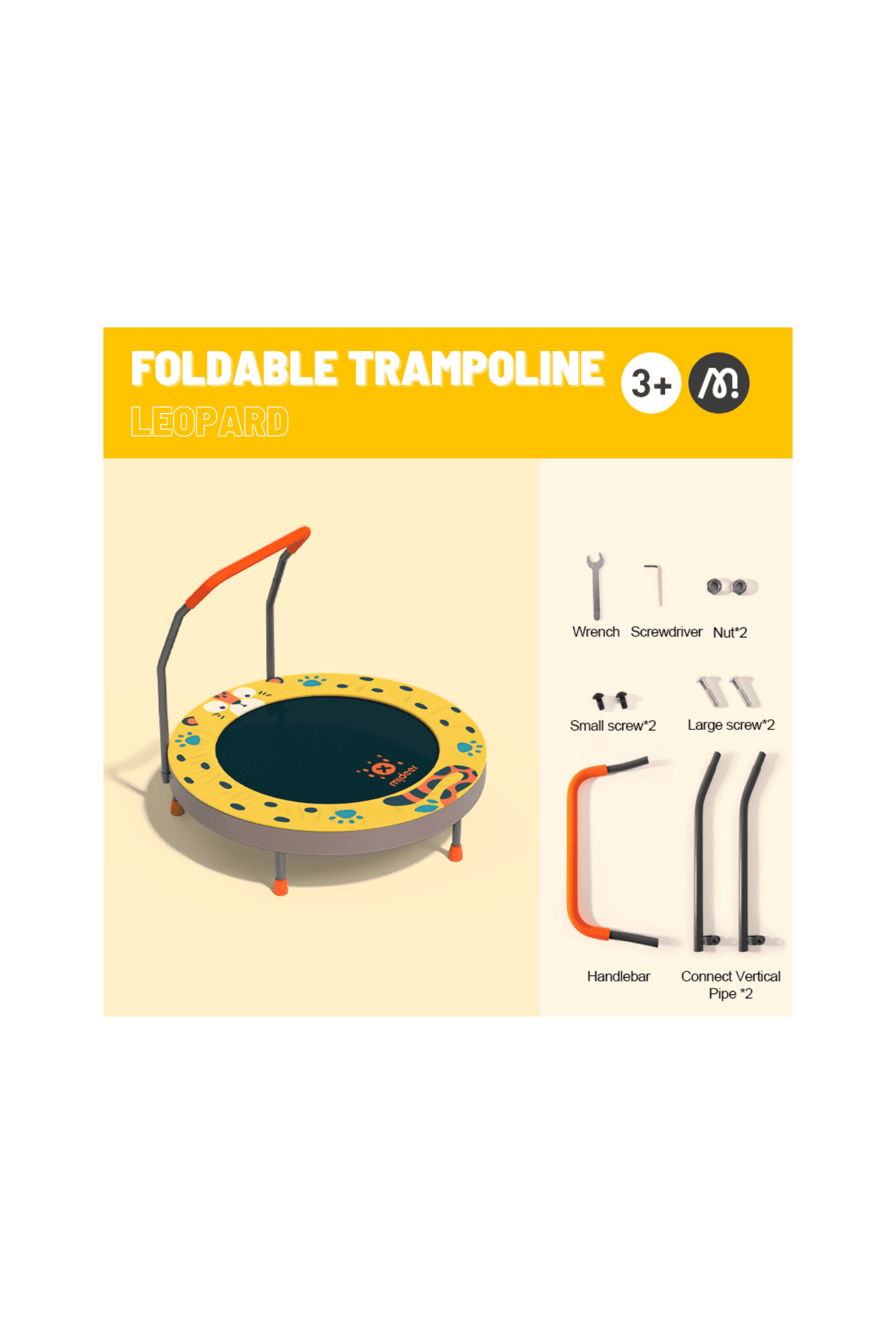 Mideer Kids Foldable Trampoline (3 Ft)