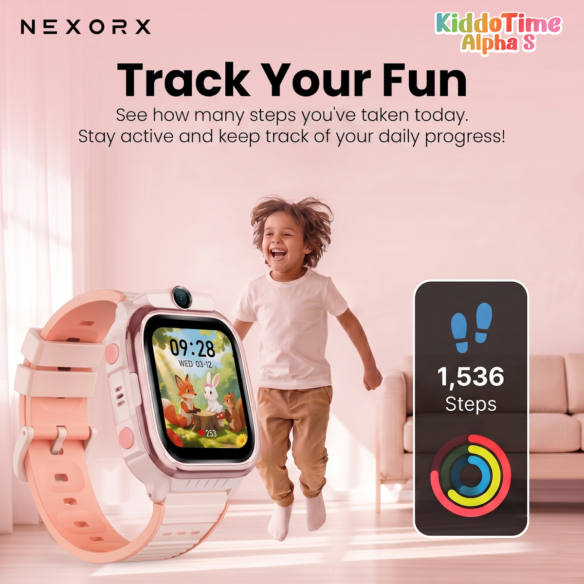 Nexorx KiddoTime Alpha S Kids Smart Watch for Boys Girls, 4G GPS Tracker Smartwatch, Video Calling, Voi - image 6