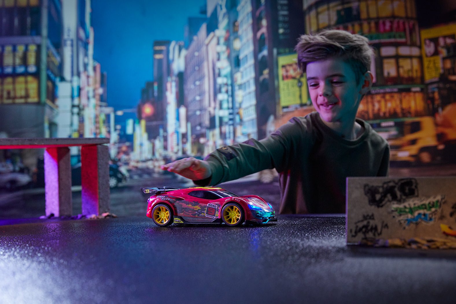 Road Ripper Lights and Sounds Speed Swipe Battery Operated - Assorted - Marah Kids