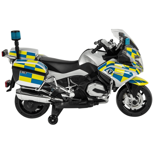 BMW Kids Police Bike Electric Ride On Motorcycle 12V Yellow UK Version - Marah Kids