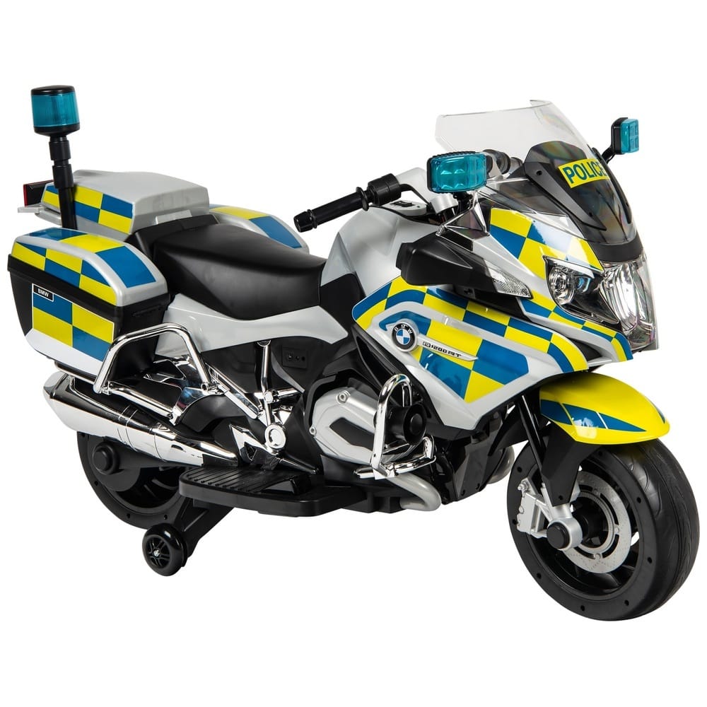 BMW Kids Police Bike Electric Ride On Motorcycle 12V Yellow UK Version - Marah Kids