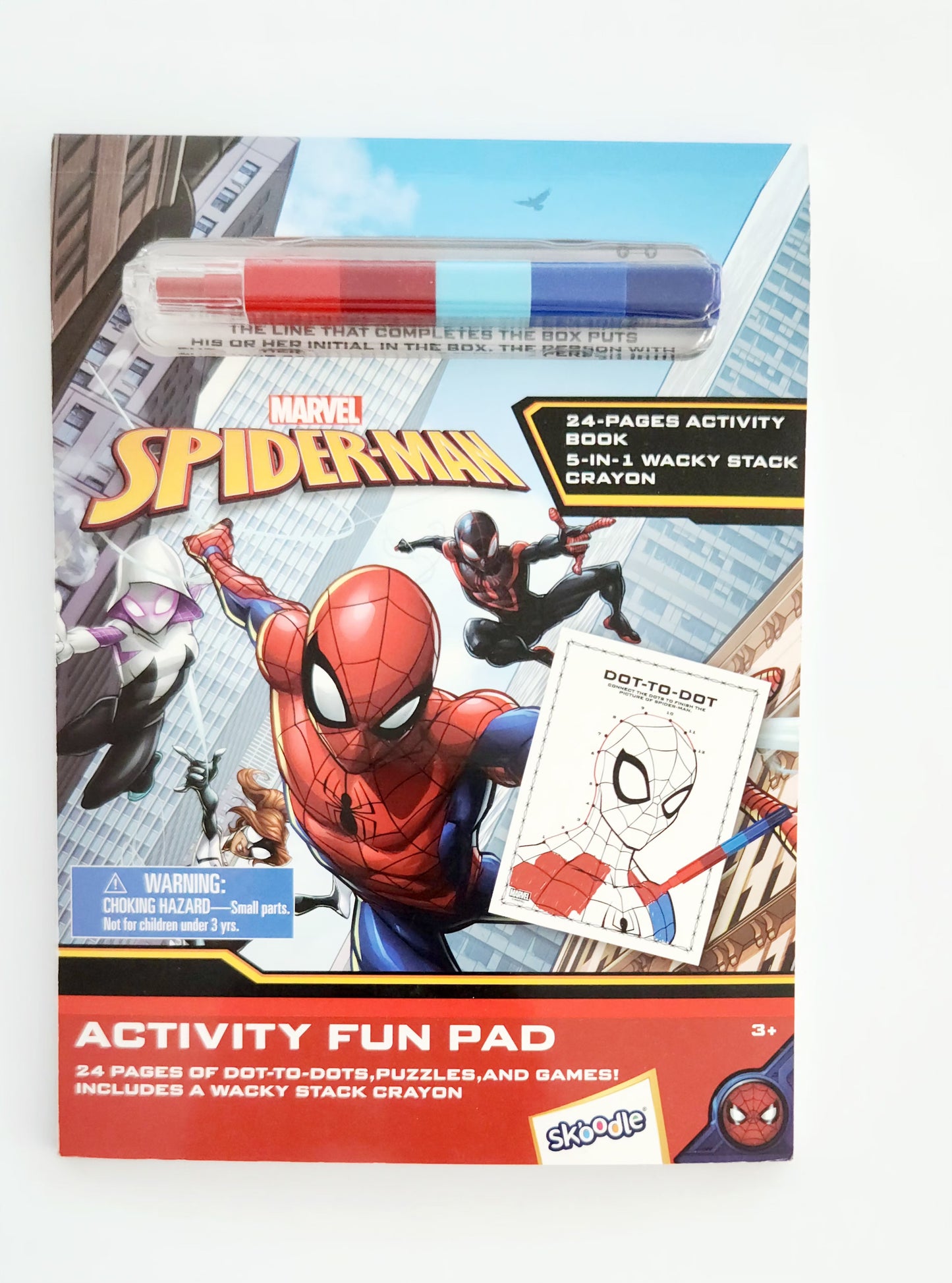 DISNEY SPIDER-MAN ACTIVITY FUN PAD WITH STACKABLE CRAYON