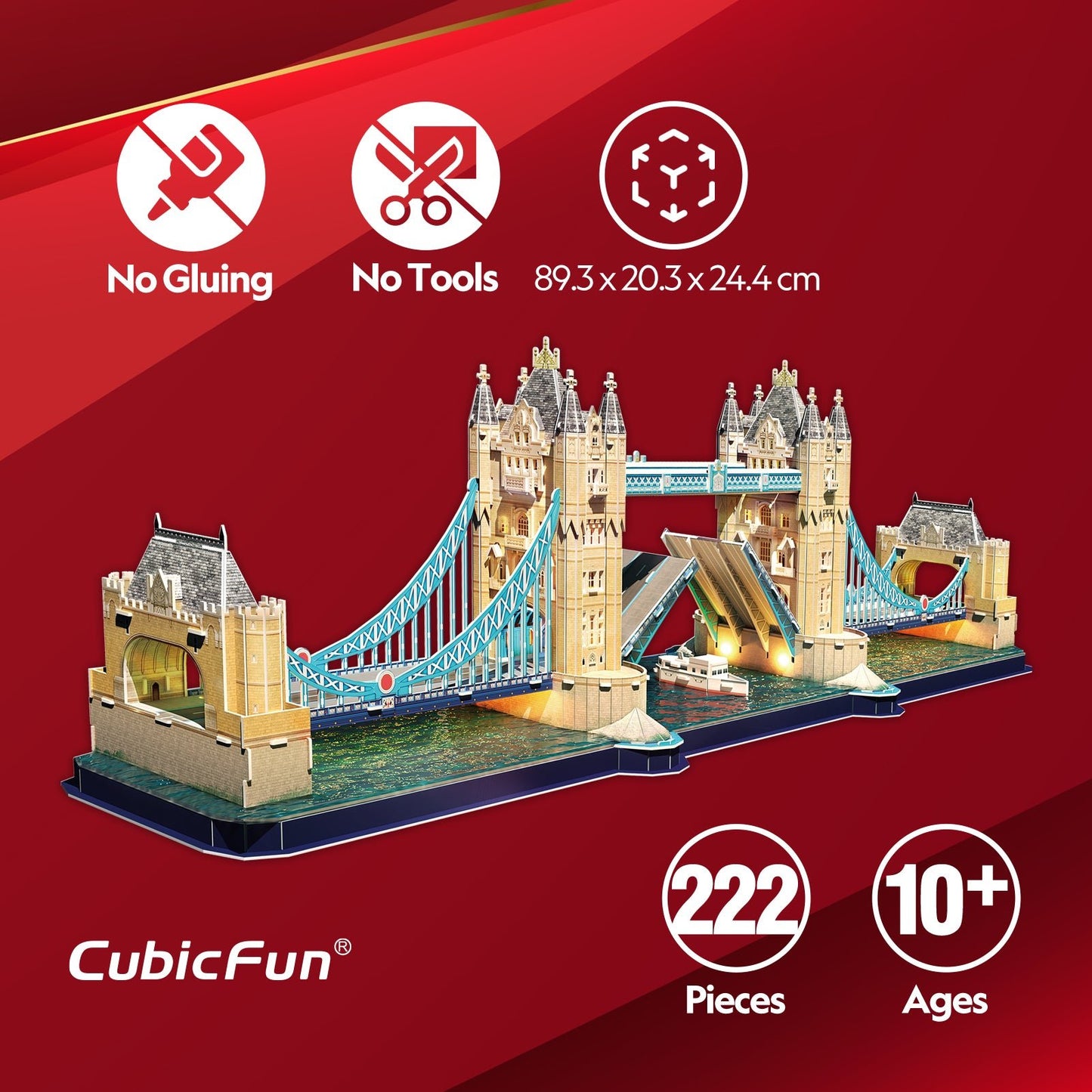 CUBIC FUN 3D PUZZLE LED TOWER BRIDGE 222PCS BO - Marah Kids