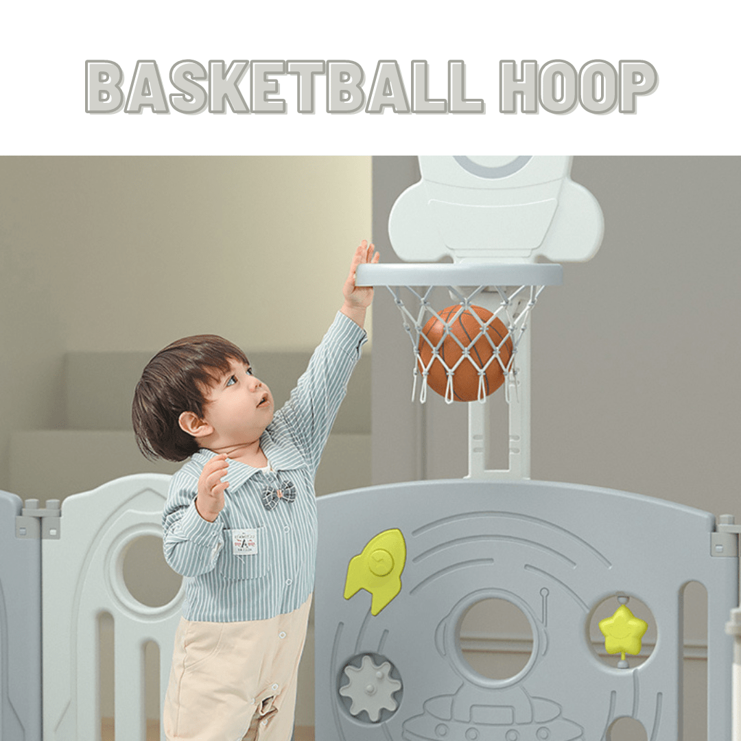 Kids Astronaut Playpen - W/ Basketball Hoop - 16 pcs - Marah Kids