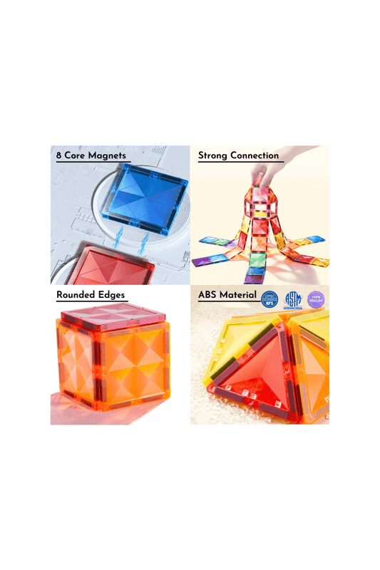 Magnetic Tiles - Cool Colors - 20 Pcs - Marah Kids